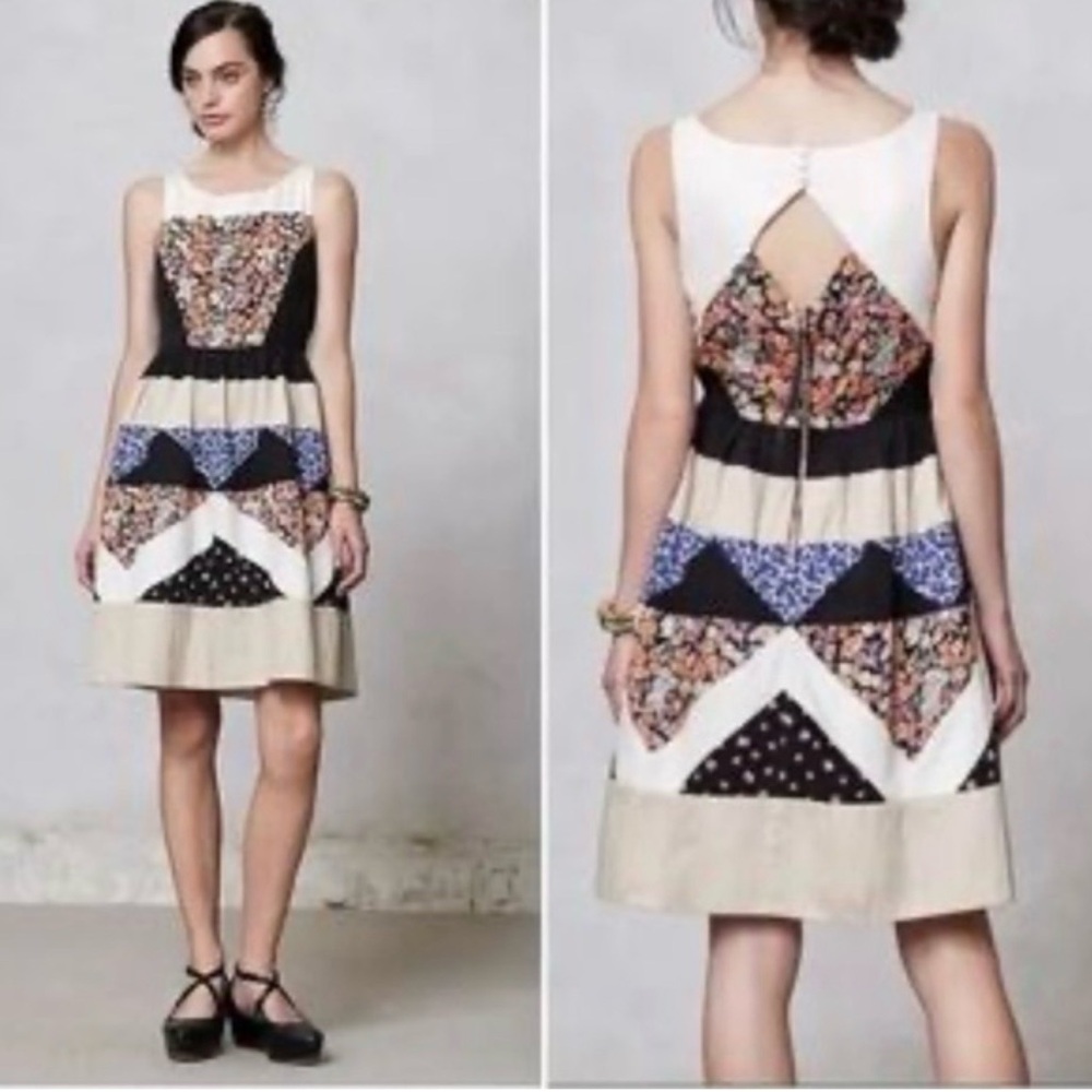 Anthropologie Leifnotes Ivete patchwork dress